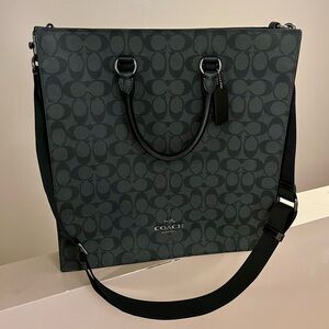 Coach  Gray Black Signature Dylan Tote Men's Bag